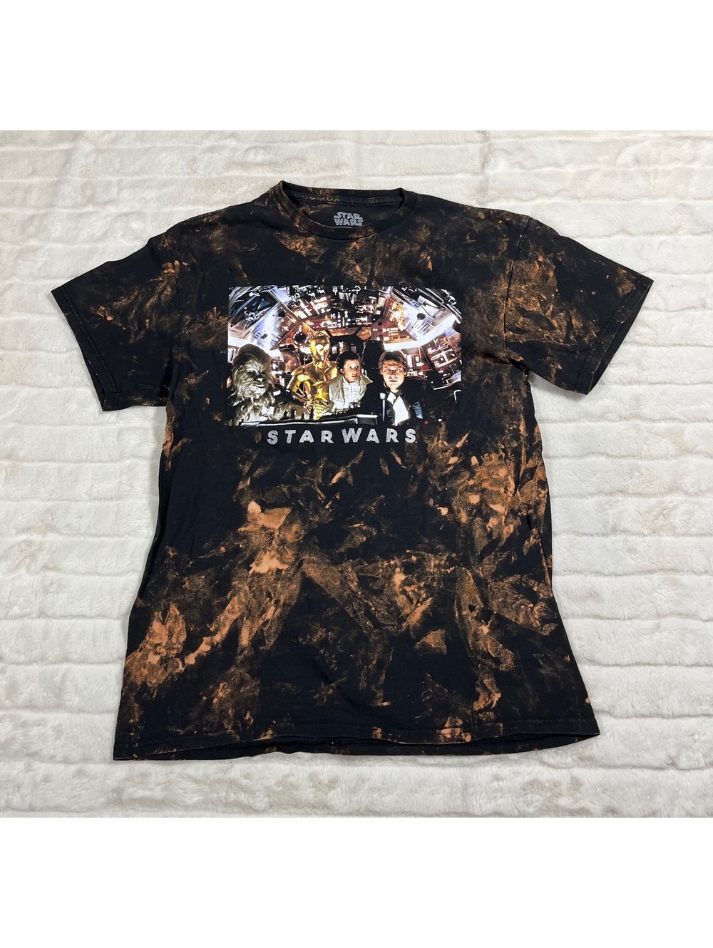 Star Wars Womens M Fifth Sun Bleach Dye Grunge Upcycle Graphic Tee